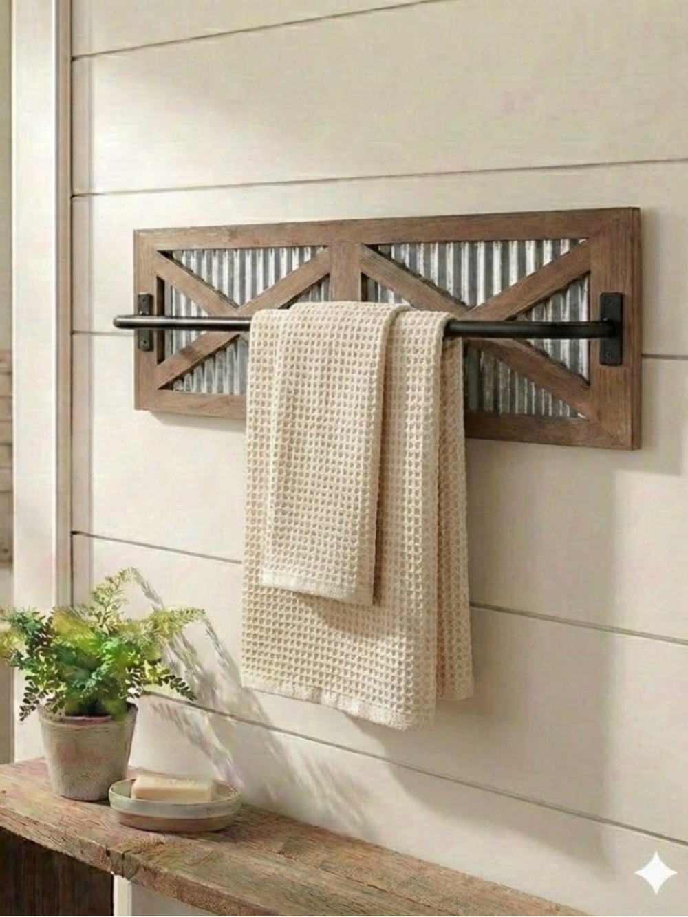 Autumn Alley Farmhouse Rustic Towel Rack Holder - Wood Towel Rack - 24"